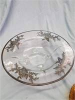 clear bowl w/ silver overlay
