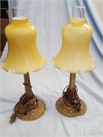 Pr. Brass bedroom lamps