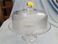clear glass cake plate
