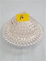clear hobnail butter dish