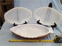 3 White serving pieces