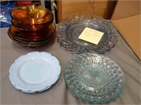 cambridge blue plates and asst. plates