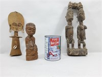 3 statuettes/sculptures en bois