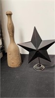 Metal Star with wooden decor