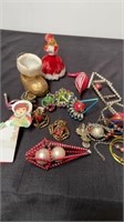 Group of vintage Christmas ornaments
