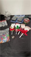 Christmas battery operated lights, note pads,
