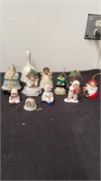 Group of Christmas bells and figurines