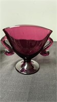 6” purple glass vase