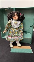 1997 heritage mint porcelain doll 12” with case
