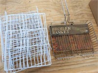Wire Rack Pieces and Broiler Basket