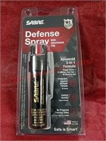 Saber defense pepper spray with clip and UV