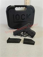 New Glock 43 9 mm semi-auto pistol with two six