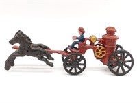 Vintage Cast Horse Drawn Fire Engine 8.5"