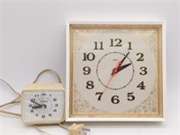 Vintage Plastic Sunbeam Wall Clock and Timex