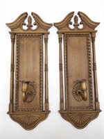 (2) Wall Hanging Candlestick Holders 19"