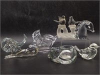 Animal Figures Made of Clear Glass 8" and Smaller