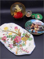 Hummel Decorative Plate, Floral Tray, Snowglobes,