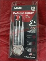 Saber pepper spray with key ring and marking dye