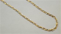 Tri-Colored 14k Gold Braided Necklace