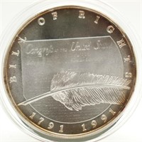"Bill of Rights" One Troy Ounce .999 Silver Round