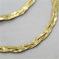 14k Gold Braided Necklace & Bracelet