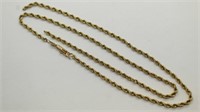 Twisted Rope 14k Gold Necklace