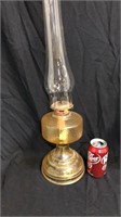 Amber glass antique oil lamp