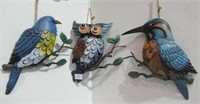 Tin Hanging Décor Plaques - Owl / Blue Bird