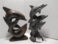 2 Dolphin Sculptors - Tallest 9"