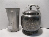 Antique Biscuit Bucket / Old Milkshake Cup