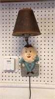 Vintage chalk ware Humpty Dumpty lamp