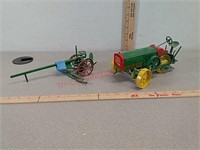 John Deere diecast tractor & horse drawn plow