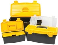 New 3 pc Plastic Tool Box Set - 12", 14" & 19"