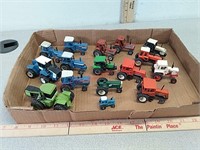 1/64 scale toy tractors, Ford, Hesston, case, etc