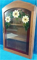 Wooden stained glass display case 16"h