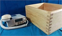 Marine CB Radio in wooden box