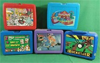 5 vintage thermos lunch boxes - All but Pop Tart