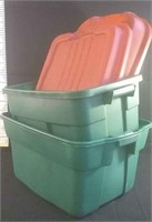 Two Red/Green storage bins