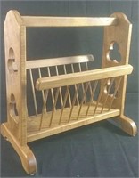 Wooden magazine rack 17" length and 10" wide