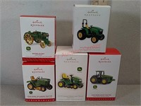 5 Hallmark John Deere tractor ornaments