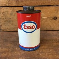 Esso Quart Oil Tin with Embossed Lid