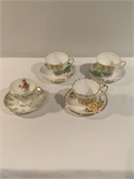 4 Salisbury & Foley Tea Cups