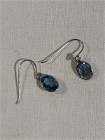 2.6 ct Blue Zircon10K Earrings