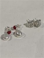 Two Pairs SIlver Earrings