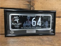 Framed Sydney Olympics Limited Edition No 64 Plate