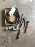 Misc. tools, fencing pliers, pry bar