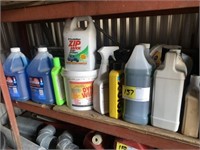 Shelf full of chemicals