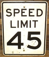 45 mph Speed Limit Metal Sign