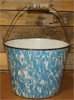 Large Blue/White Enamelware Bucket