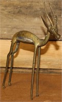 10" Brass Antelope Figurine